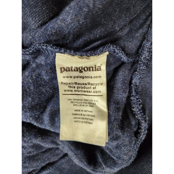 Patagonia Organic Cotton Diamond Quilt Snap-T Pullover Blue Sweater Men's Size S - Picture 6 of 13
